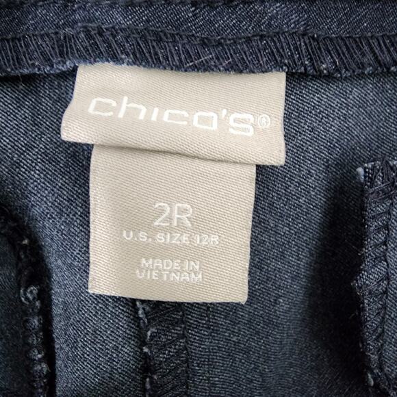 Chico's So Slimming Brigitte Pants Women's 12R Black Stretch Pull On Slim Ankle - Picture 6 of 9